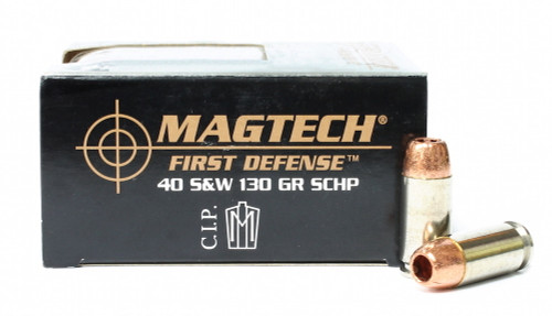 40 S&W 130 Grain SCHP Magtech First Defense Ammunition