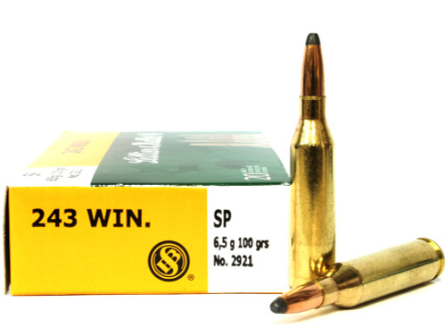 .243 Win 100 Grain SP Sellier & Bellot SB243A - 20 Rounds