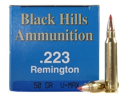 Surplus Ammo
.223 50 Grain V-Max Black Hills re-manufactured ammunition