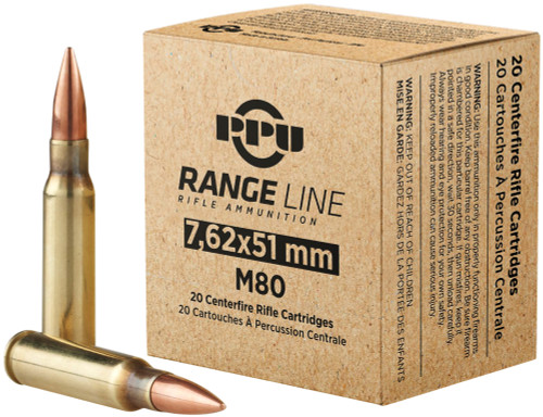 PRVI Partizan (PPU) Ammunition 7.62x51 NATO 145 Grain Full Metal Jacket Boat Tail, M80 Ball PPR751 - 20 Round Box PRVI Partizan (PPU) Ammunition 7.62x51 NATO 145 Grain Full Metal Jacket Boat Tail, M80 Ball PPR751 - 20 Round Box