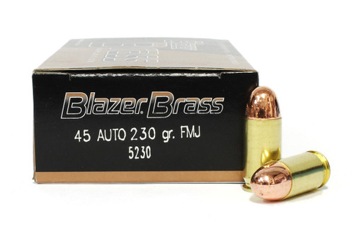 45 ACP 230 Grain Full Metal Jacket CCI Blazer Brass Ammunition