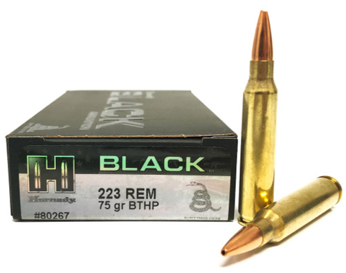 .223 75 Grain BTHP Hornady Black Ammunition
HO80267