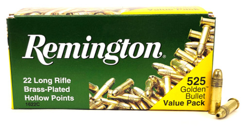 Remington 22 Golden Bullet 22 LR, 40 gr, Brass Plated Round Nose