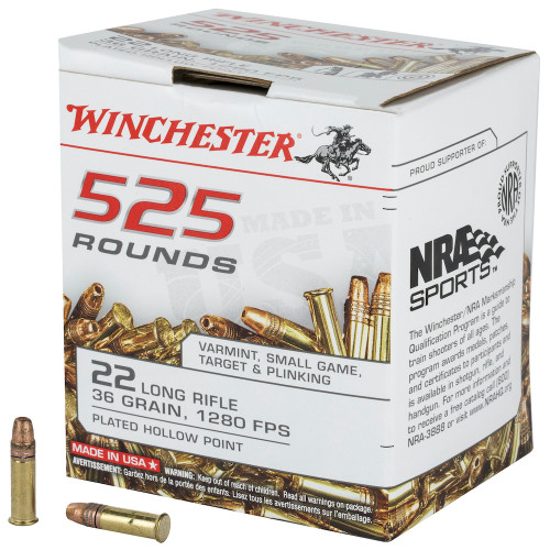 22 LR Winchester 36 Grain Copperplated HP 22LR525HP - 525 Round Brick
WN22LR525HP