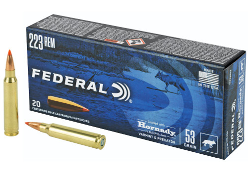 .223 53 Grain V-Max Federal Varmint & Predator V223VM53 - 20rds
FEDV223VM53