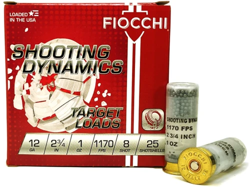 12 Gauge FIOCCHI 2-3/4" #8-Shot Shooting Dynamics Target Load 1,170fps 12SD1L8 - 25 Rounds
FIO12SD1L8
