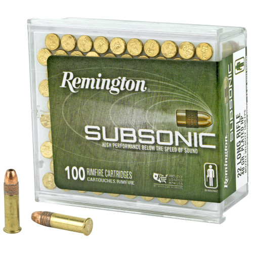 Remington SUBSONIC 22 Long Rifle 40 Grain Copper Plated Hollow Point 21137 - 100 Rounds