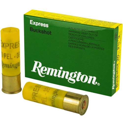 Remington Express Buckshot Shotshells 20 Gauge 2-3/4" #3 Buck 20 Pellet 20B3/20630 - 5 Rounds