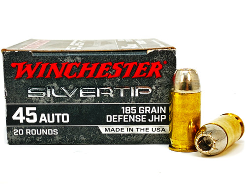 Winchester Silvertip .45 Auto 185 Grain Jacket Hollow Point JHP W45AST