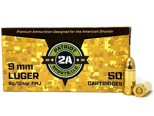 PATRIOT SPORTS LLC 9mm Luger (9x19mm) 1245 Grain Full Metal Jacket P9MM124F