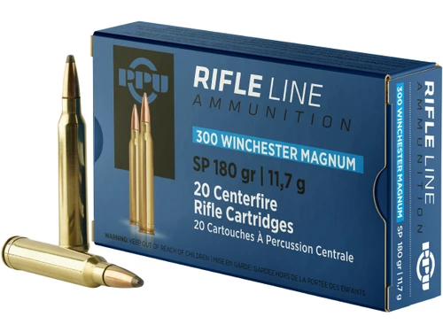 PRVI Partizan Ammunition 300 Winchester Magnum 180 Grain Soft Point PP3003
