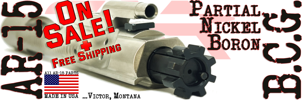 AR-15 BCG on sale, Partial Nickel Boron, US manuf., Victor, Montana made.