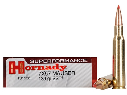 7mm Mauser 7x57 139 Grain SST Hornady SUPERFORMANCE - 20 Rounds