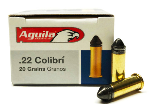 Aguila 22 Long Rifle COLIBRI SubSonic Powderless 20 Grain Lead Bullet  Ammunition For Sale In Stock