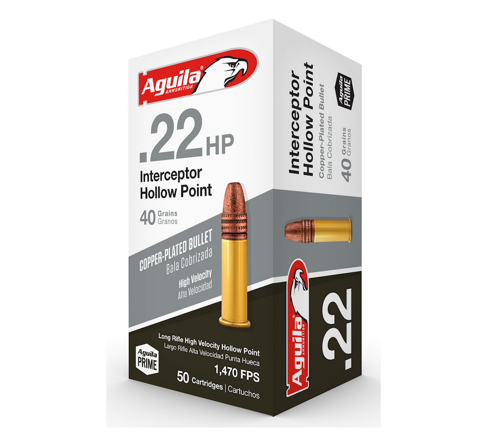 Aguila Interceptor HYPER-Velocity CopperHollowPoint Ammo