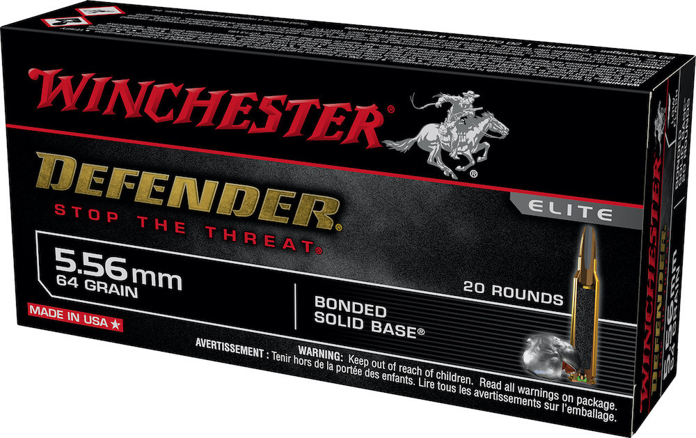 Bonded Solid Base Winchester Defender JSP Ammo