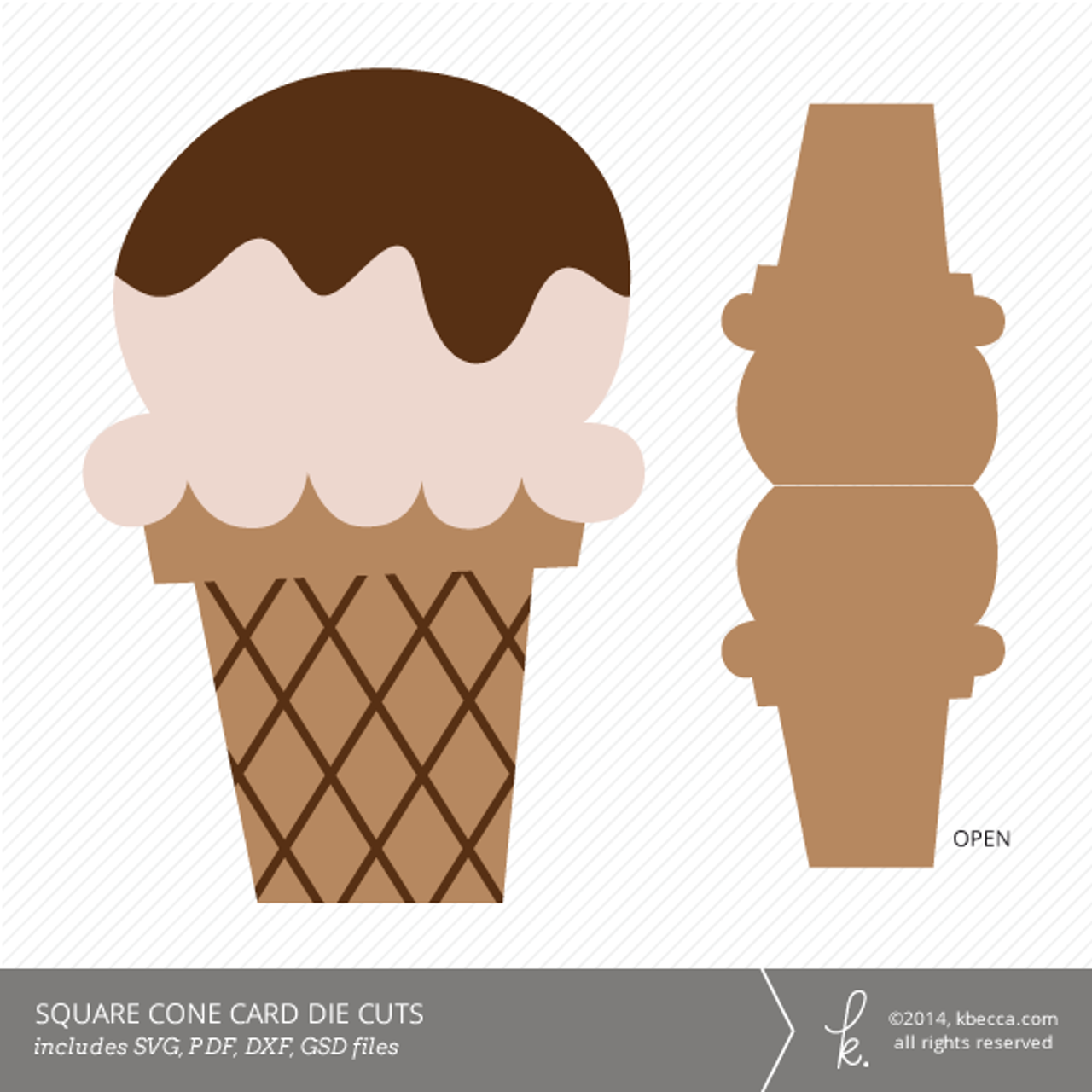 ice cream cone card template