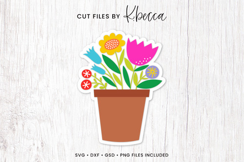 Flower Pot Card SVG Cut Files - Mother's Day Card Idea Flower Pot Card SVG Cut Files - Mother's Day Card Idea