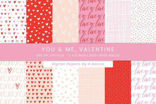 You & Me Valentine's Day Digital Papers