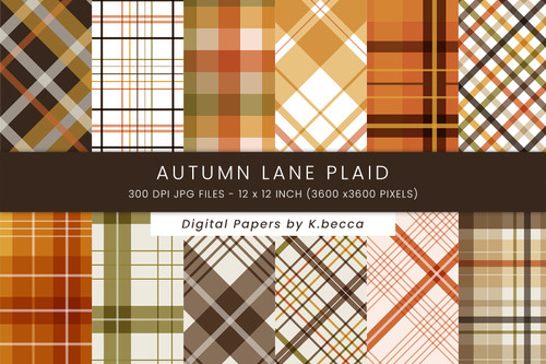 Autumn Lane Seamless Plaid Digital Papers Autumn Lane Seamless Plaid Digital Papers