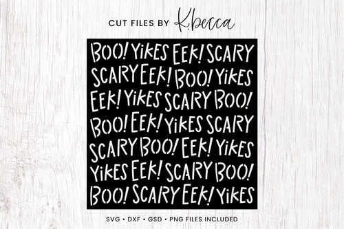 Halloween Words Stencil Cut Files #KBecca #SVG #CutFiles #Stencil #Cricut #Silhouette #Brotherscanandcut #Cardmaking #Scrapbooking #Handwritten #Handlettered #Phrase #Script #Boo #Eek #Yikes #Scary #Halloween #Fall #Autumn