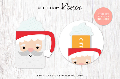Santa Mug Gift Card Holder Cut Files Santa Mug Gift Card Holder Cut Files
