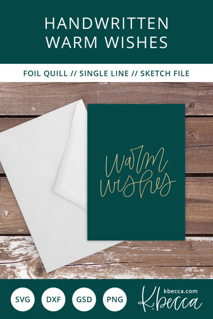 Foil Quill Birthday Card - Make a Wish / Single Line Sketch SVG