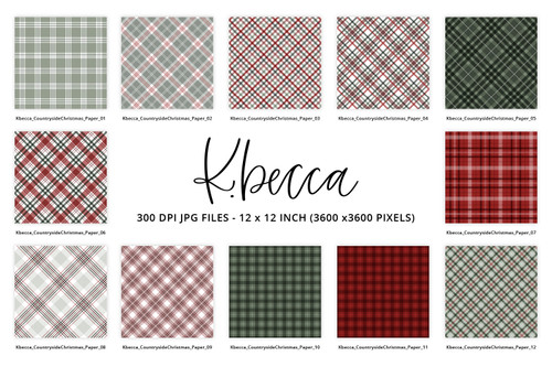 Christmas Buffalo Plaid Digital Papers - k.becca