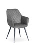 Porto Chair - Charcoal Microfiber - Tapered Round Legs