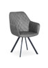 Porto Chair - Charcoal Microfiber - Splayed Arrow Legs