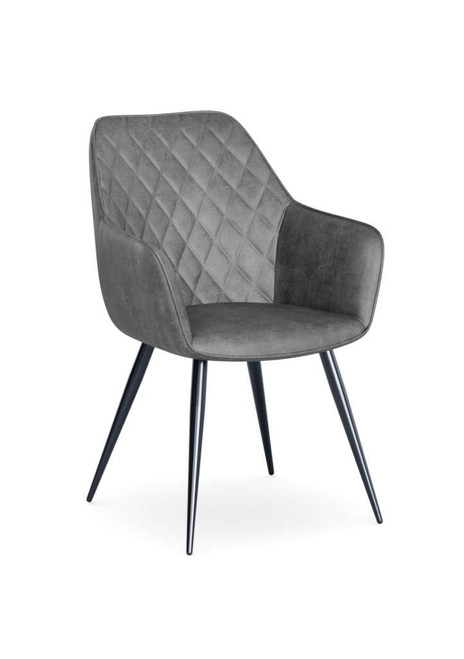 Porto Chair - Charcoal Microfiber - Tapered Round Legs