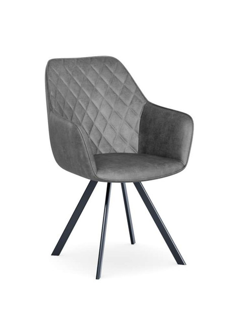 Porto Chair - Charcoal Microfiber - Splayed Arrow Legs