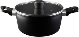 MasterChef Stock Pot with Lid 20cm Non Stick Casserole, Stew & Soup Pan for all Cooking Surfaces incl. Induction Hob