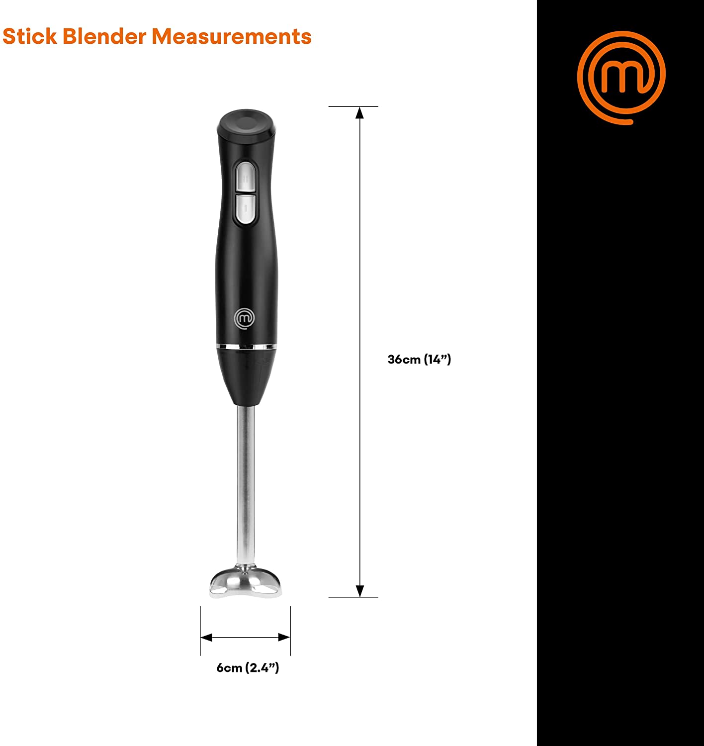 MasterChef Hand Blender 4 in 1 Set including Blending Stick, Electric