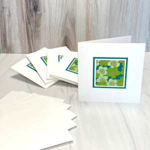 Groovy Green Flowers (recycled cotton) Set of 5 - India Groovy Green Flowers (recycled cotton) Set of 5 - India