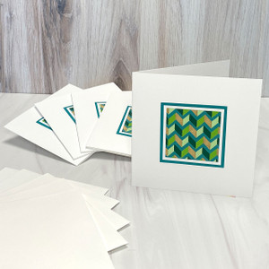 Gold and Green Chevron (recycled cotton) Set of 5 - India Gold and Green Chevron (recycled cotton) Set of 5 - India