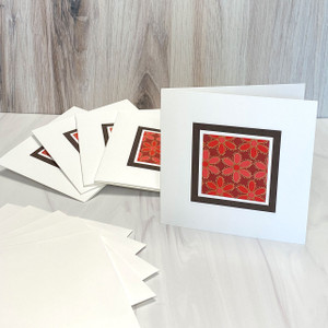 Wallflowers on Wood: recycled cotton (Set of 5) - India Wallflowers on Wood: recycled cotton (Set of 5) - India