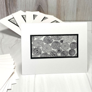 Black Mums on White - Chiyogami (Set of 5) - Japan Black Mums on White - Chiyogami (Set of 5) - Japan