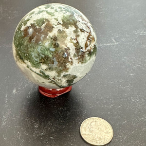 Moss Agate Sphere - B (with free sphere stand) Moss Agate Sphere - B (with free sphere stand)