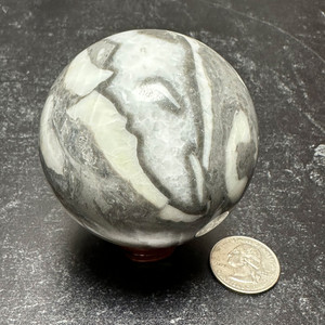 Grey Map Jasper Sphere - B (with free sphere stand) Grey Map Jasper Sphere - B (with free sphere stand)