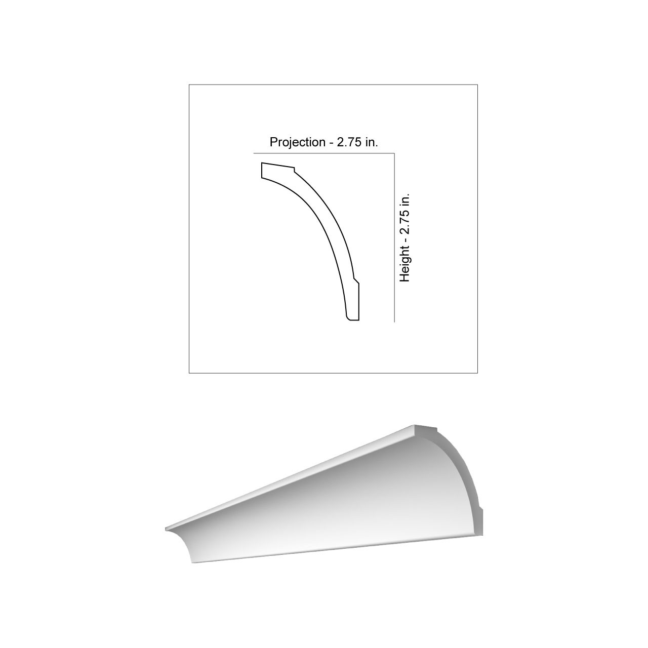 Cove Glueup Styrofoam Crown Molding 4 in. Wide 6.5 ft. Long KL110A