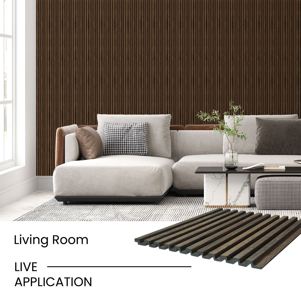 Poly Slats Medium Slats Polystyrene Wall Panels - 112 in x 9 1/2 in | DCT