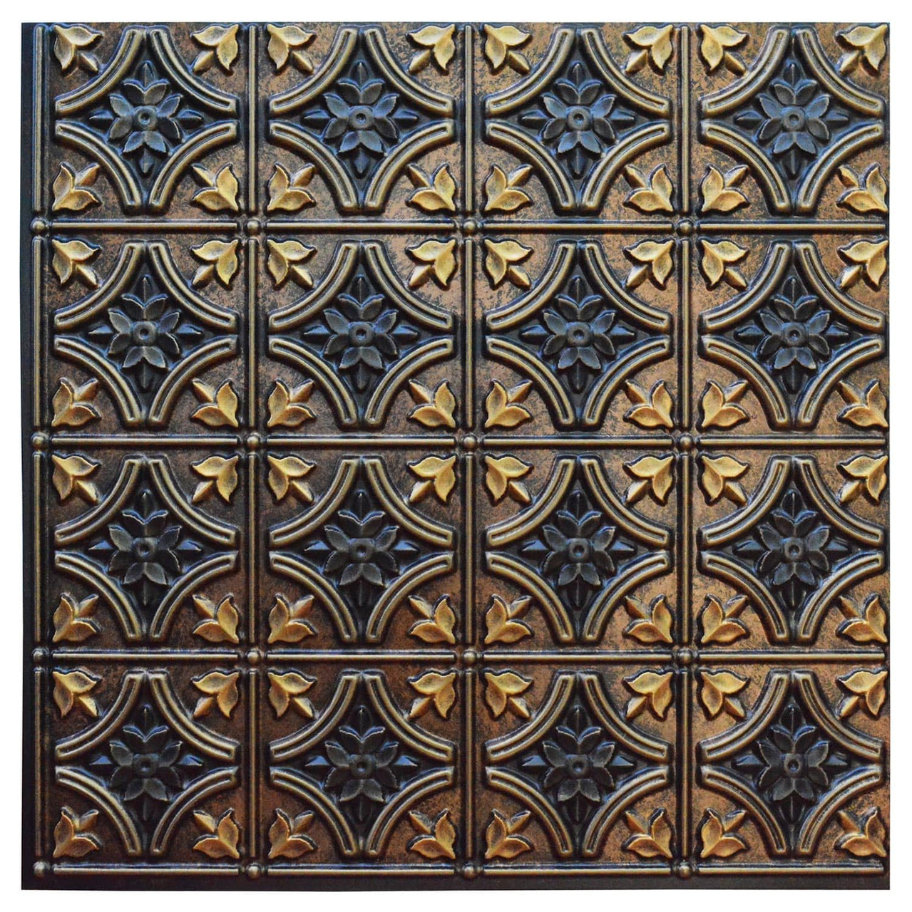 Gothic Reims IV - FAD Hand Painted Ceiling Tile 24 in X 24 in