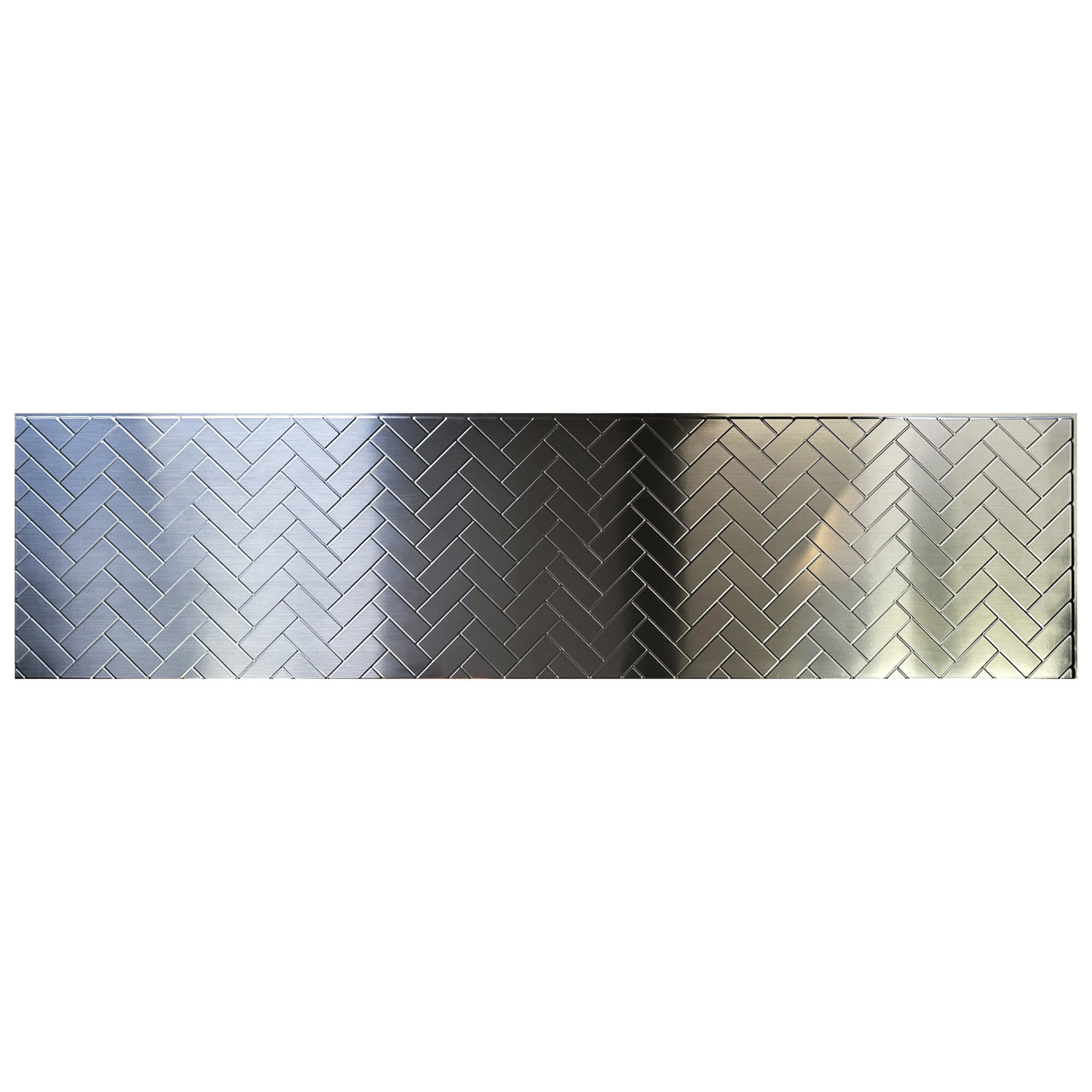 Herringbone MirroFlex 2x8 Glue Up PVC Backsplash - (Pack of 2) / 32 sqft