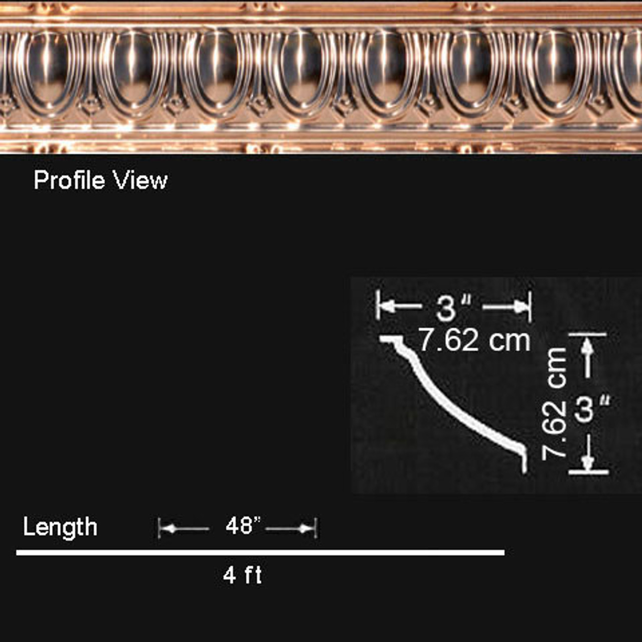 Egg N Dart Copper Cornice Nail Up Pack Of 4 Ec0350