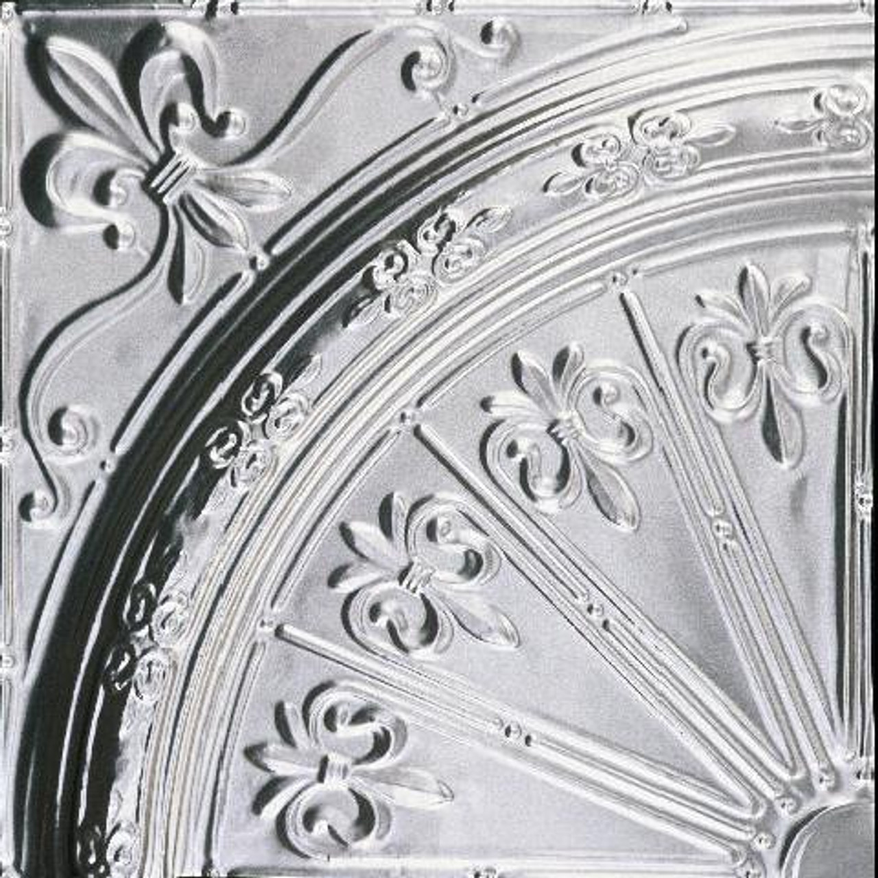 Fleur De Lis Medallion Tin Plated Steel Decorative Ceiling Tiles