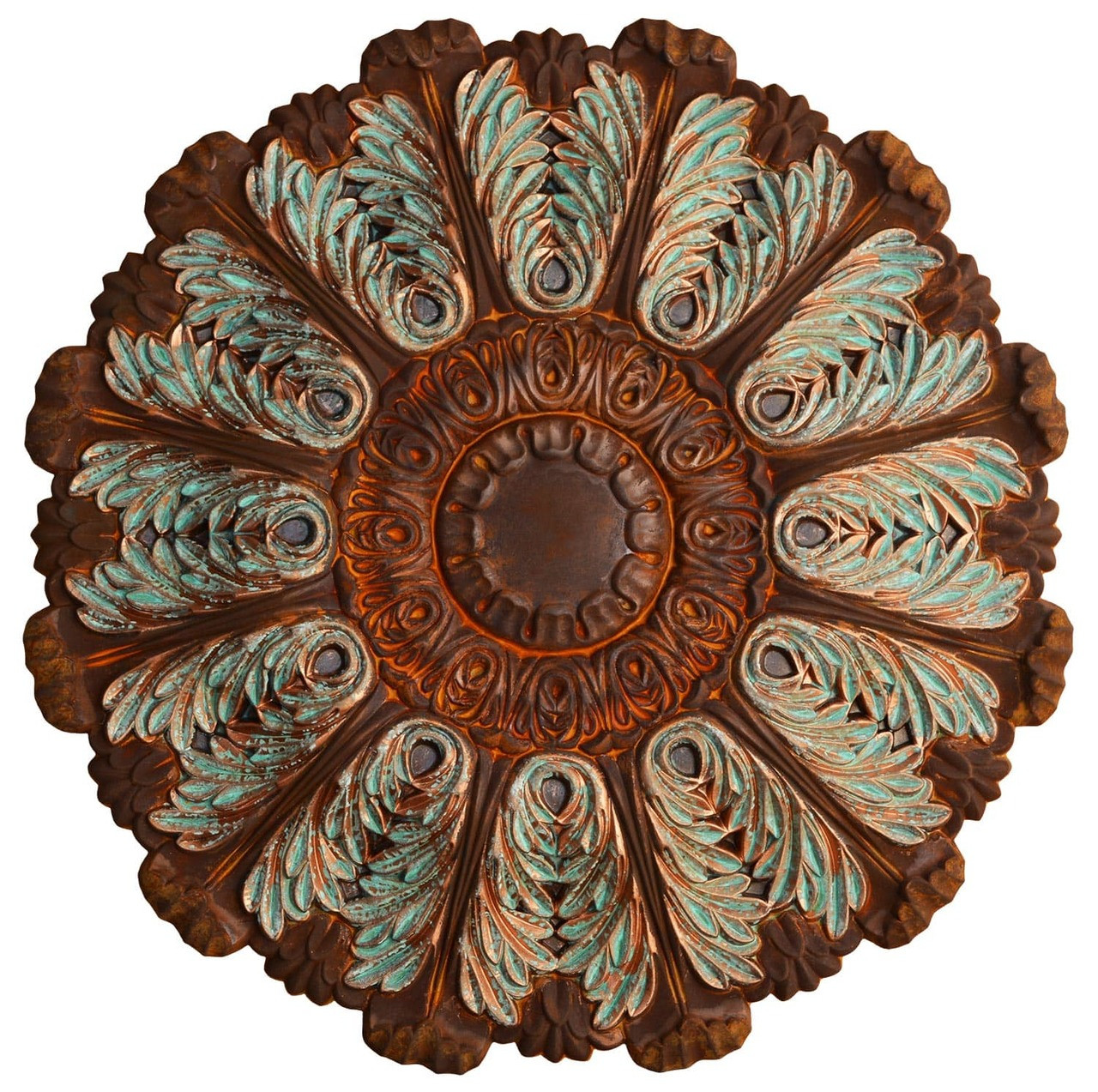 Acanthus Delirious Iii Fad Hand Painted Faux Patina Finish Ceiling Medallion Ccmf 107 3