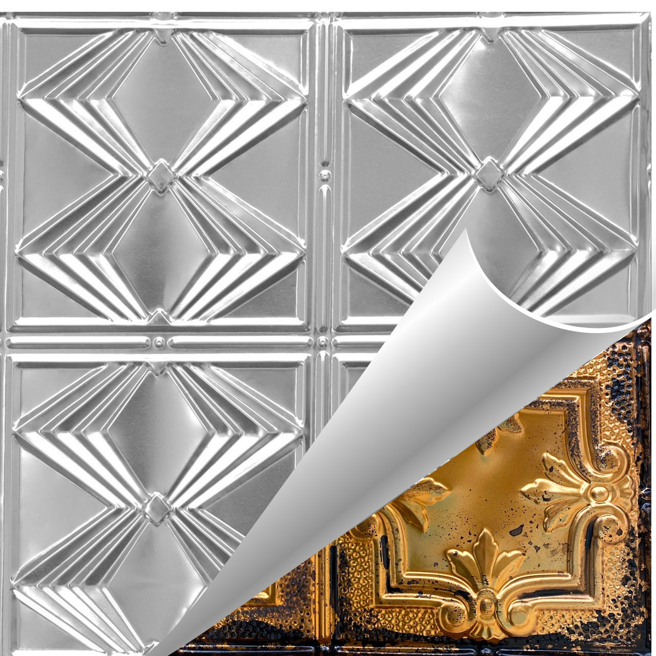 Diamond Jim Shanko Hand Painted Tin Ceiling Tile #303