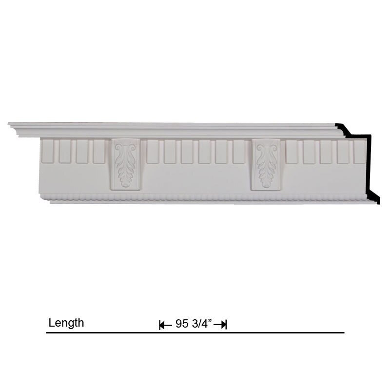 Dentil With Bead Urethane Crown Moulding 941/2 in x 37/8 in x 63
