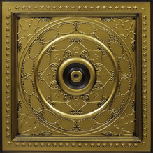  Downtown - Faux Tin Ceiling Tile - #221 - 24" x 24" -  Antique Brass